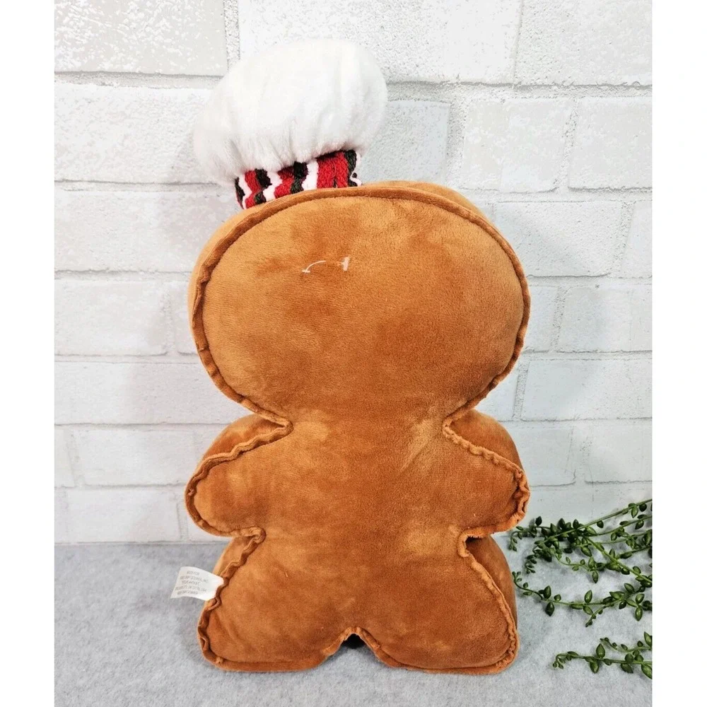 Gingerbread Man Boy Baker Plush Throw Pillow Christmas‎ Decor Peppermint 17